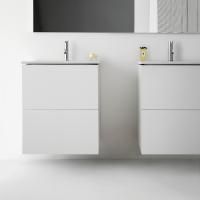 Laufen Kartell комплект: тумба с керамич раковиной с 1 отв. под смес, цвет бел 600х500х725мм, с 2 выдв. ящик, цвет: белый матов