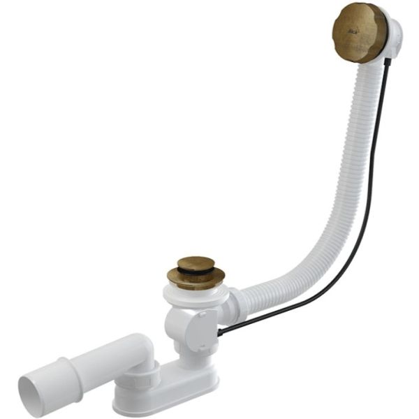 Слив-перелив Alcaplast A55ANTIC-100 полуавтомат Белый Бронза антик