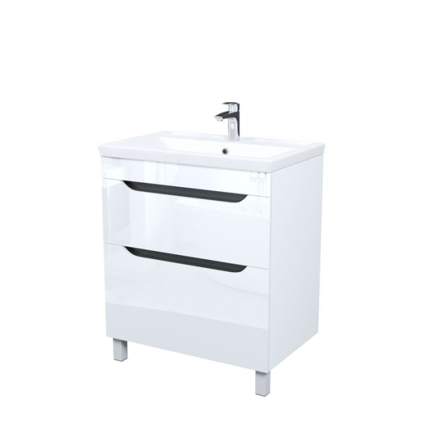 Тумба с умывальником, напольная, 70 см, белый, Ray, IDDIS, RAY70WFi95K
