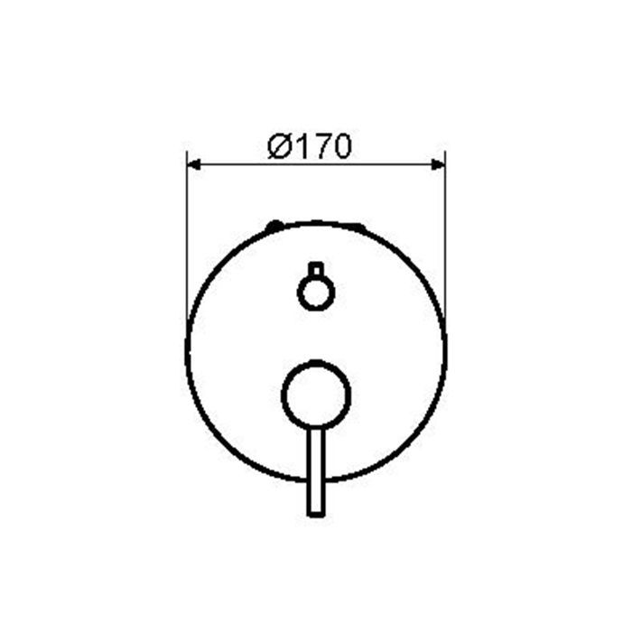 Plumberia Selection IXO Внешняя часть встраив. смесителя д. душа на 2-3 вых.с мех. девиатором, д.использ.с Box INT9036, накл.d.170mm нерж.сталь, хром