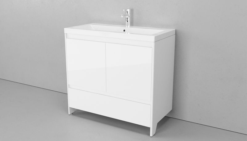 Тумба под раковину Velvex Klaufs 90.2D.1Y tnKLA.90.2D.1Y-616.216 Белая, артикул tnKLA.90.2D.1Y-616.216