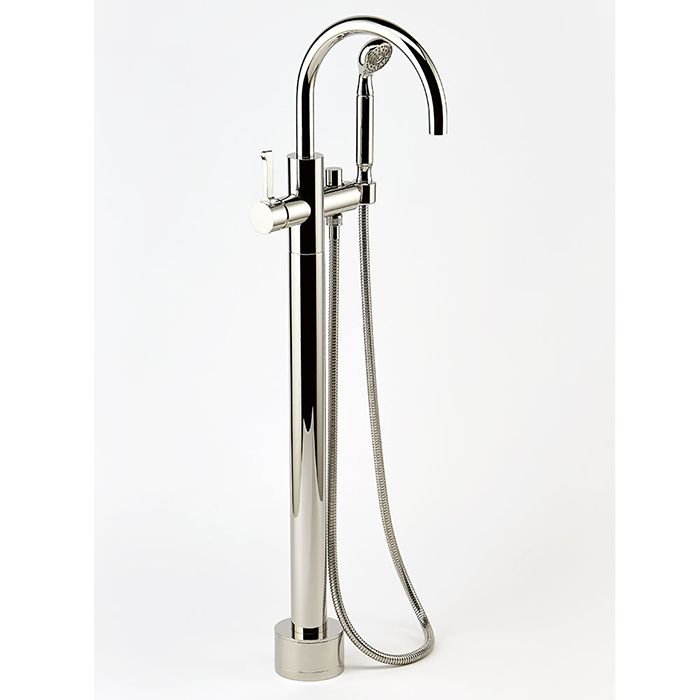 THG HAMPTONS Смеситель для ванны напольный, однорычажный, с ручным душем и шлангом 1500 мм., цвет хром