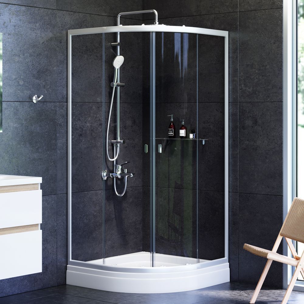 W88E-205-090MT64 X-Joy Twin Slide,  Душевое ограждение c поддоном, 90x90, профиль мат хром W88E-205-090MT64 X-Joy Twin Slide,  Душевое ограждение c поддоном, 90x90, профиль мат хром
