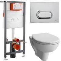 Безободковый унитаз VitrA Integra Round L-box с толстой дюропластовой крышкой микролифт, кнопка Матовый хром Безободковый унитаз VitrA Integra Round L-box с толстой дюропластовой крышкой микролифт, кнопка Матовый хром