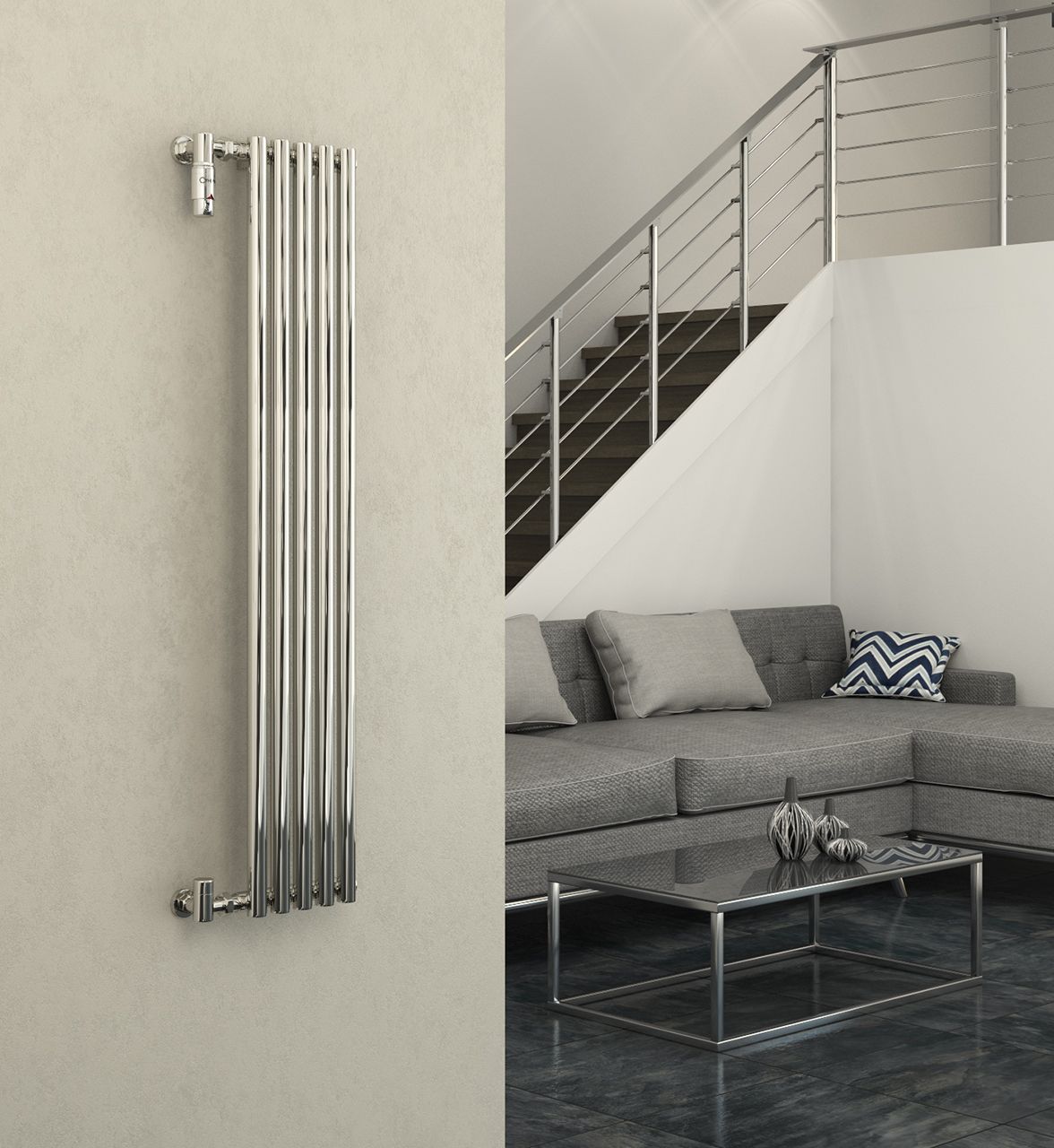 Отопительный радиатор ЭСТЕТ-0 н/ж 1200х90 / 2 сек (Состаренная БРОНЗА)