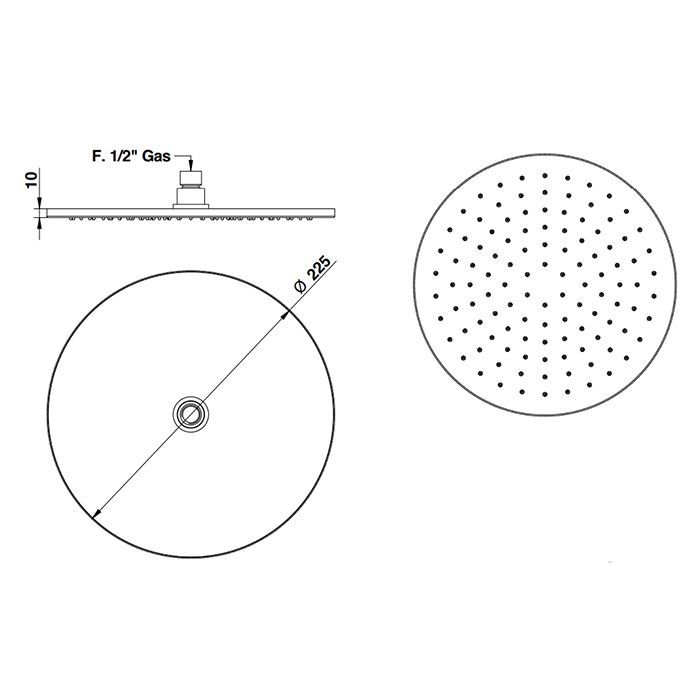 Bongio Time 2020 Душевая головка 225 мм из нержавеющей брашированной стали