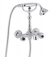 Смеситель The One для ванны. Металлические ручки + черные кристаллы Swarovski, цвет хром