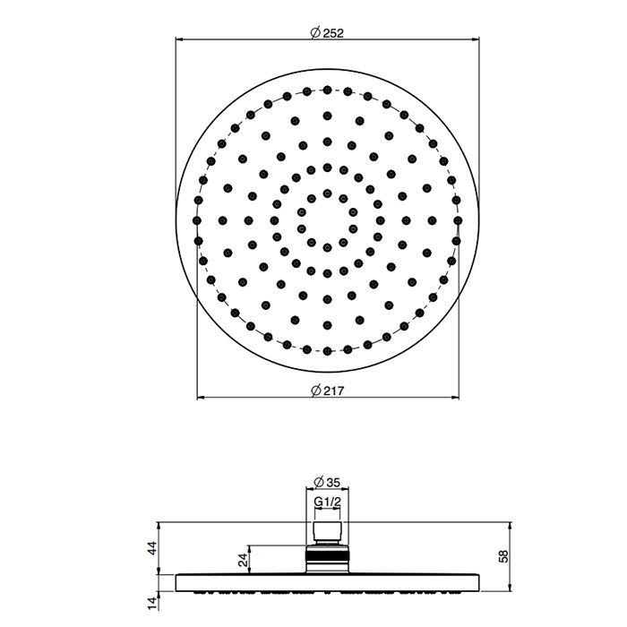 Fima Carlo Frattini Soffioni Верхний душ, 25см., цвет: чёрный матовый