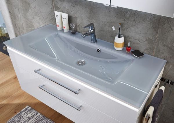 Puris Ice Line, раковина стеклянная 1200 мм, цвет серое матовое стекло