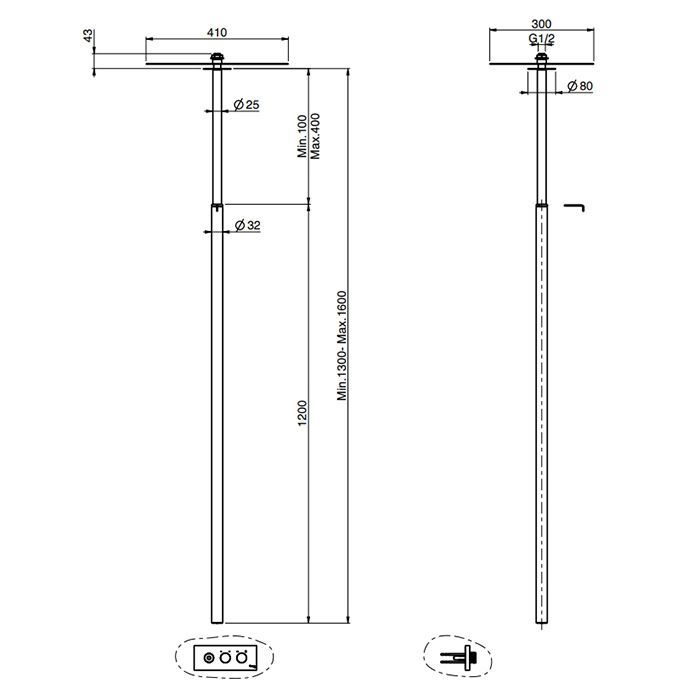 Fima Carlo Frattini Switch ON Cмеситель для раковины, встраиваемый, изливом потолочный, цвет: золото, артикул F5951EOR