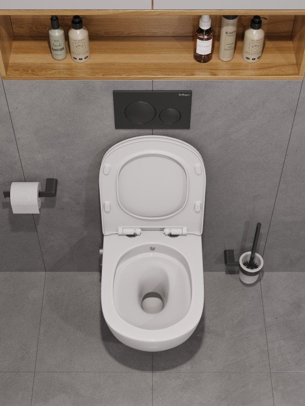 MARINO-TOR Унитаз подвесного, безободкового со смывом "Торнадо", с функцией биде и смесителем, с сиденьем дюропласт soft close BB7026CH-TOR-BS/SC, артикул BB7026CH-TOR-BS/SC