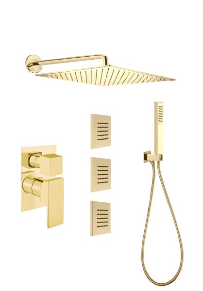 Душевая система встраиваемая Webert Pegaso PE890104794, матовое золото