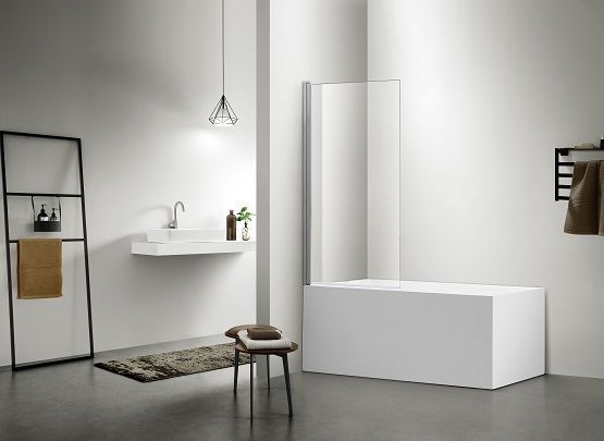 AQ DEL SBA 08015CH Шторка на ванну, одноэлементная, поворотная 800X1500 профиль хром, стекло прозрачное (старый артикул AQNAP6211-80) AQ DEL SBA 08015CH Шторка на ванну, одноэлементная, поворотная 800X1500 профиль хром, стекло прозрачное (старый артикул AQNAP6211-80)