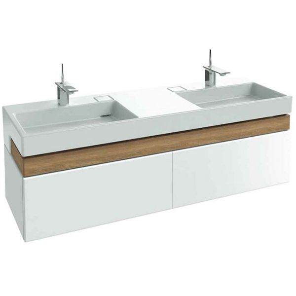 EXA9112-00 раковина-столешница TERRACE двойной, с подсветкой /150х49/ (бел), артикул EXA9112-00