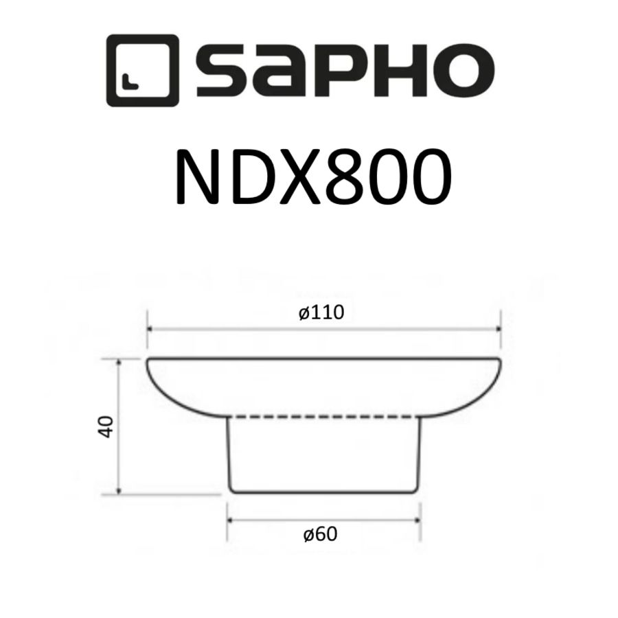 Мыльница для: X-ROUND, X-STEEL, X-SQUARE, Samba, Rumba, XR803, XS802, XQ802, матовое стекло, Sapho, артикул NDX800