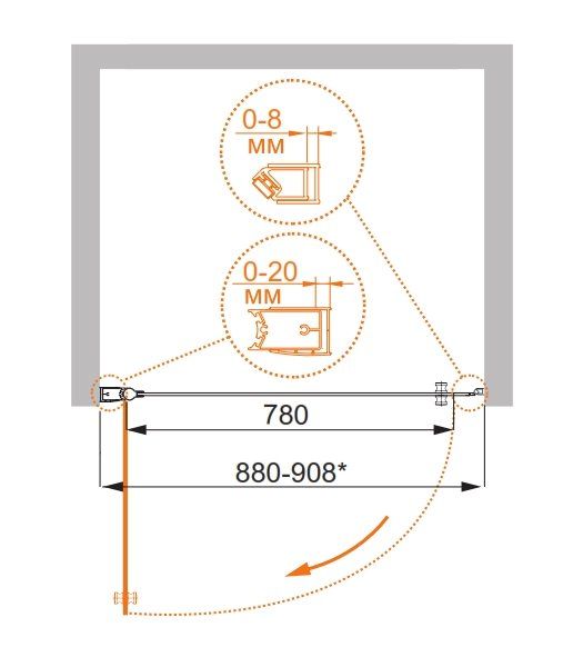 Душевая дверь в нишу CEZARES ELENA B-1