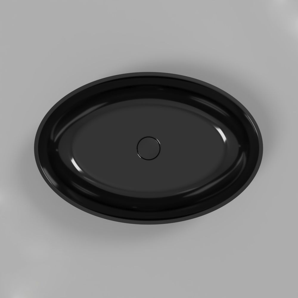 Умывальник WHITECROSS Citrine 60x40 (черный глянец) иск. камень