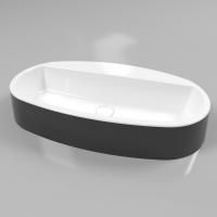 Умывальник WHITECROSS Obsidian D 65x37 (черный/белый глянец) иск. камень Умывальник WHITECROSS Obsidian D 65x37 (черный/белый глянец) иск. камень