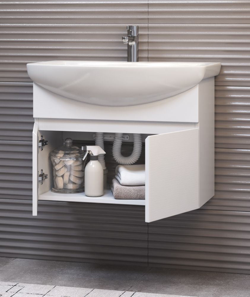 Тумба под раковину подвесная VIGO Wing tp.WIN.BAL.60.2D белый, 60 см, артикул tp.WIN.BAL.60.2D белый