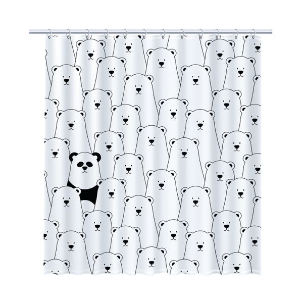 Штора для ванной комнаты FIXSEN DESIGN FX-2501, белый/черный