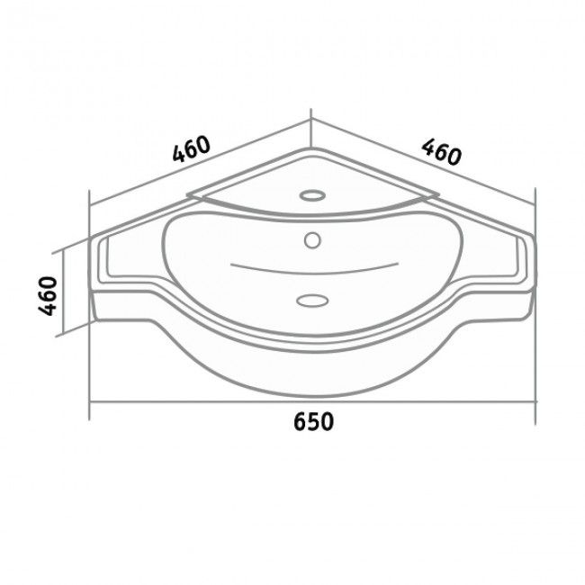 Умывальник мебельный Kirovit Классик 65 угловой (УТ000003756), артикул УТ000003756