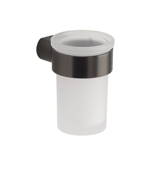 Gedy Pirenei, настенный стеклянный стакан, цвет оружейная сталь (PVD)