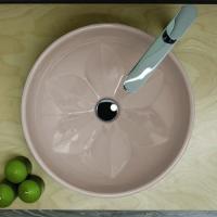 AZZURRA FLEUR Раковина накладная круглая диаметр 45хh16см, без отв. под смеситель, цвет Tortora