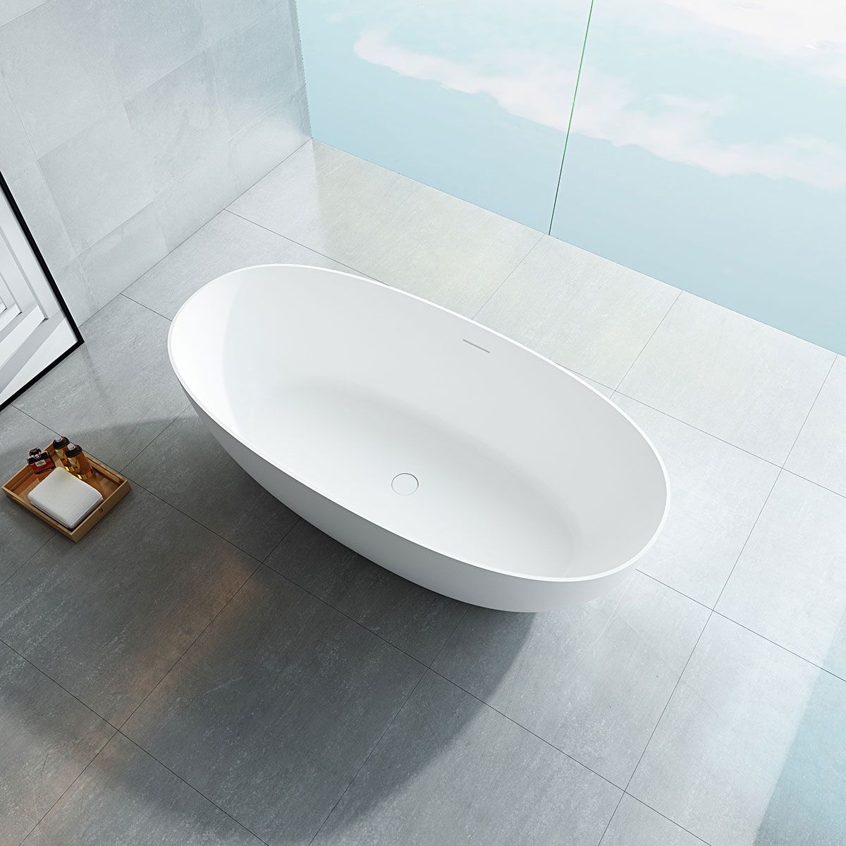 Ванны Vincea Ванна из искусственного камня Vincea VBT-6S01MW, 1700*750*550, белый мат., слив-перелив в комплекте,