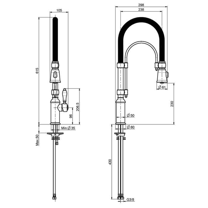 FIMA|Carlo Frattini Kitchen Смеситель для кухни, ручной душ 2 режима, вращающийся излив, цвет бронза FIMA|Carlo Frattini Kitchen Смеситель для кухни, ручной душ 2 режима, вращающийся излив, цвет бронза