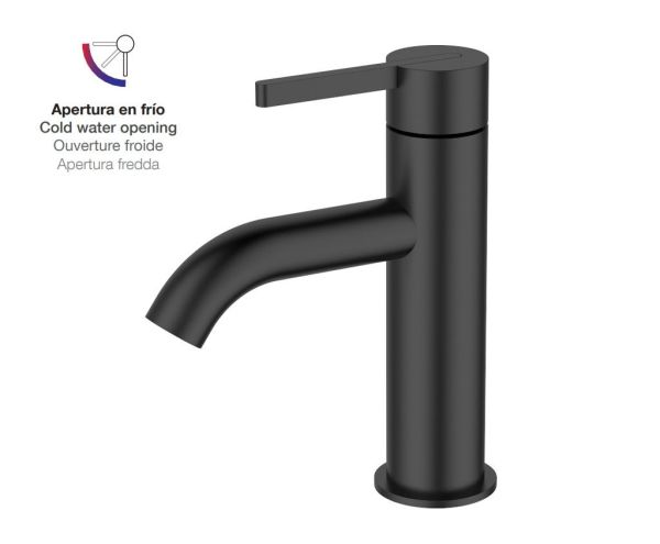 AQG Urban, однорычажный смеситель для раковины без донного клапана, цвет черный матовый