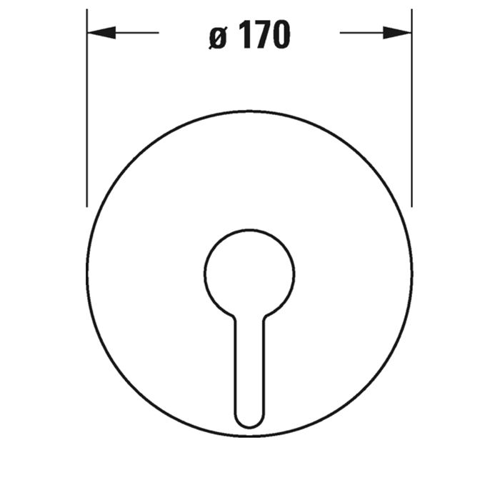 Duravit C.1 Смеситель для душа скрытого монтажа (наружная часть круг), цвет: хром, артикул C14210010010