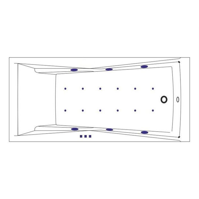 Ванна WHITECROSS Palace 170x75 "RELAX" (хром)