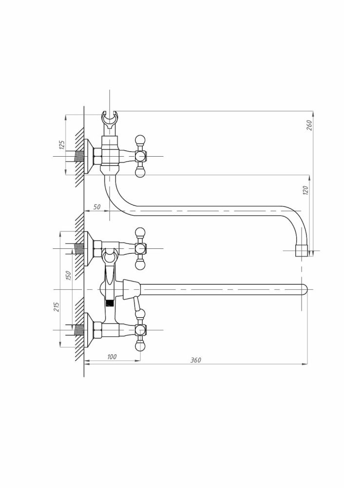 Смеситель для ванны с душем ПСМ-ПРОФСАН PSM-157-К89 СТАНДАРТ-А тип См-ВУДРНШлА, артикул PSM-157-89