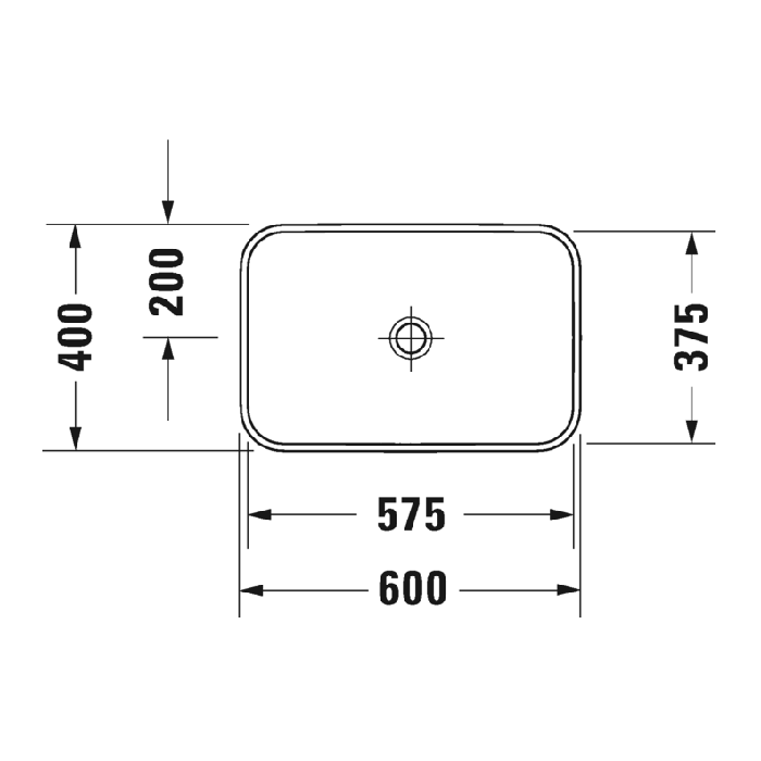 Duravit Happy D.2 Plus Раковина 600х400мм, без перелива,с выпуском с керамической крышкой цвет: белый