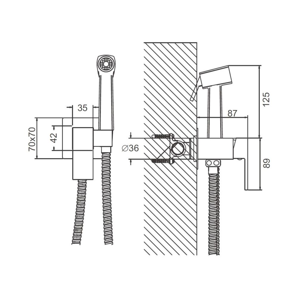 Гигиенический душ со смесителем BELZ B55805-5, брашированное золото