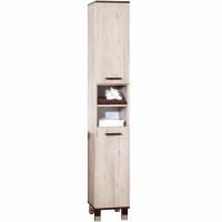 Шкаф пенал Бриклаер Карибы 34 с бельевой корзиной Дуб Кантри Венге