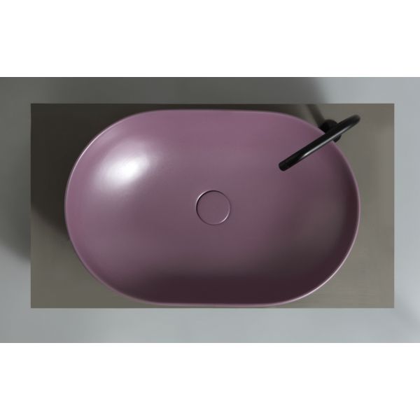 White Ceramic Balisong, накладная овальная раковина 60x40x15h см, цвет сливовый матовый