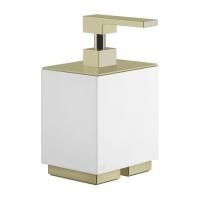 GESSI  INVERSO ACCESSORIES Дозатор для жидкого мыла настольный белый, цвет: Brass Brushed PVD