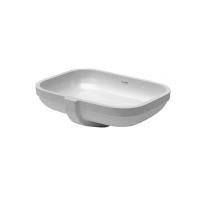 Раковина, Duravit, Happy D.2, ширина, мм-480, глубина, мм-345, высота, мм-170, тип установки-встраиваемый снизу, отверстия для смесителя-отсутствуют, перелив-есть, материал-керамика, крепления в комплекте, цвет-белый, без площадки под смеситель, с заглушк