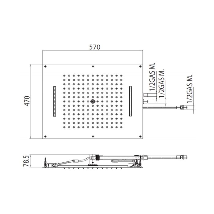 BOSSINI DREAM/3 Верхний душ 570 x 470 mm, 3 режима (дождь, каскад, водопад), цвет: хром BOSSINI DREAM/3 Верхний душ 570 x 470 mm, 3 режима (дождь, каскад, водопад), цвет: хром