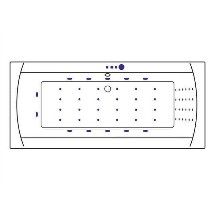 Ванна EXCELLENT Aquaria Lux 180x80 "NANO" (хром)