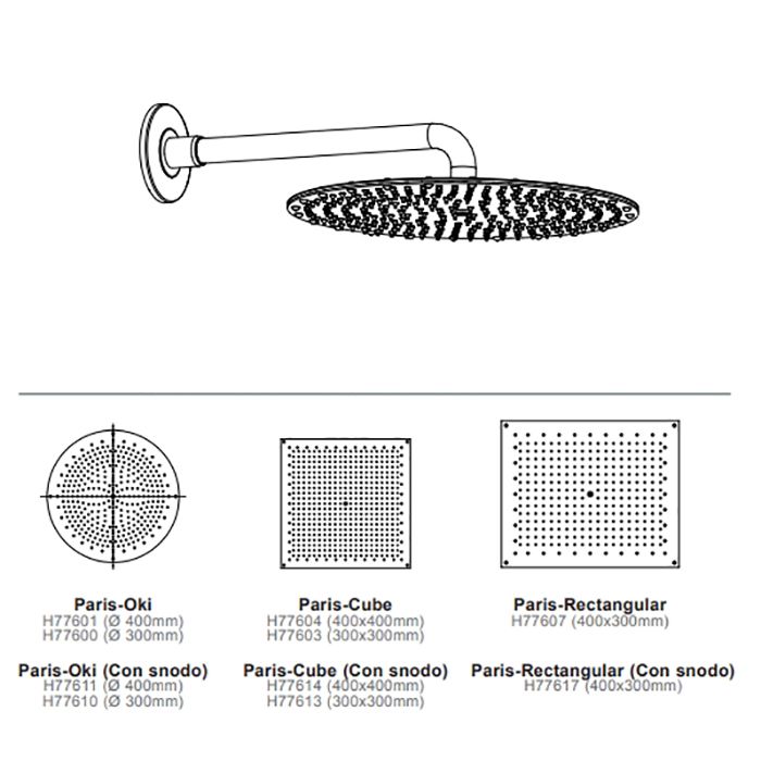 BOSSINI PARIS-OKI Верхний душ Ø 400 mm, настенный кронштейн Ø 28 x 400 mm, цвет: хром BOSSINI PARIS-OKI Верхний душ Ø 400 mm, настенный кронштейн Ø 28 x 400 mm, цвет: хром