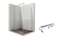 Душевой уголок Ambassador Abner 10011104L-ST1, прямоугольный, линейный трап, 120х90