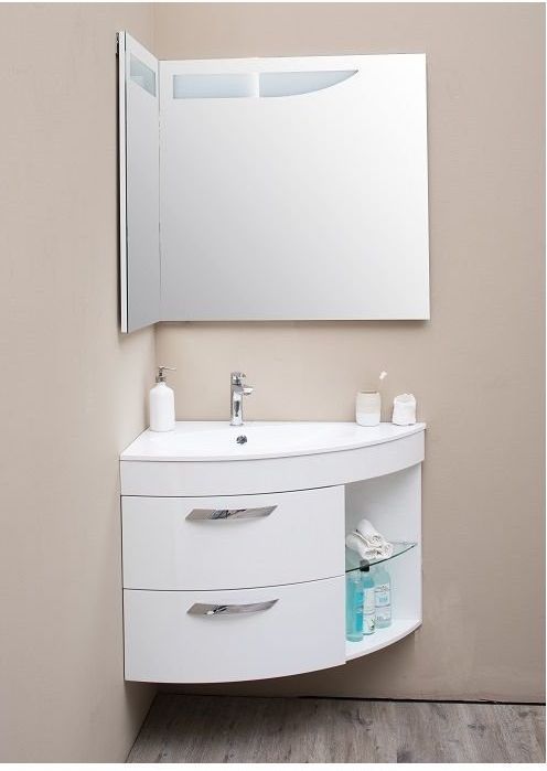 Зеркало De Aqua Трио Люкс 90 L белый Зеркало De Aqua Трио Люкс 90 L белый