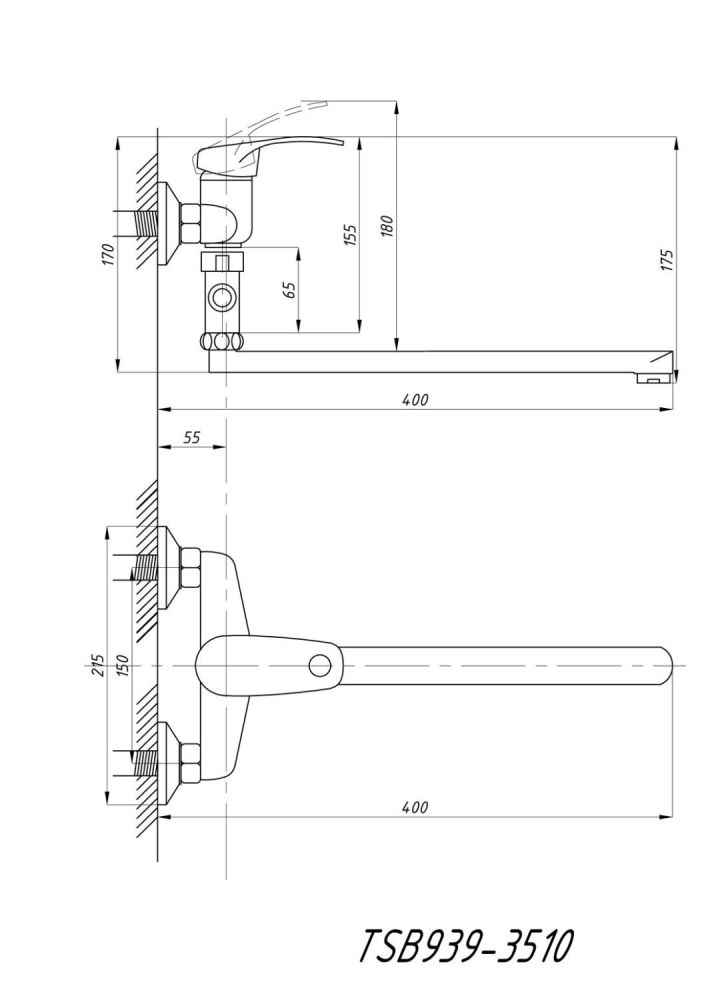Смеситель для ванны с душем TSARSBERG (TSB-939-3510) тип См-ВУОРНШлА, артикул TSB-939-3510
