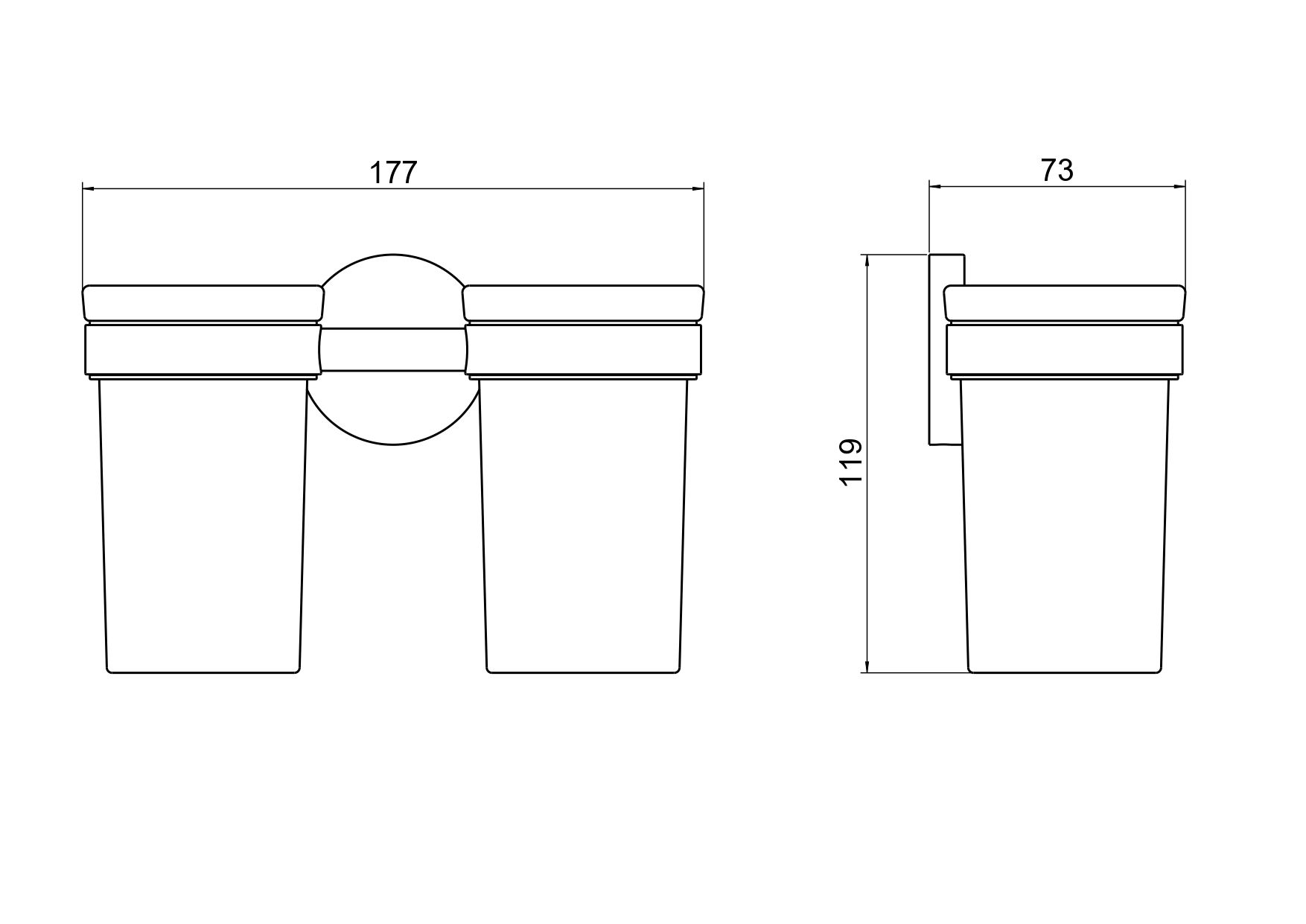 Стакан с держателем двойной AQUATEK, матовый черный AQ4117MB ЕВРОПА Стакан с держателем двойной AQUATEK, матовый черный AQ4117MB ЕВРОПА