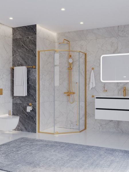 PLANE-P-1-100-C-IN Душевой уголок, отделка Сатин