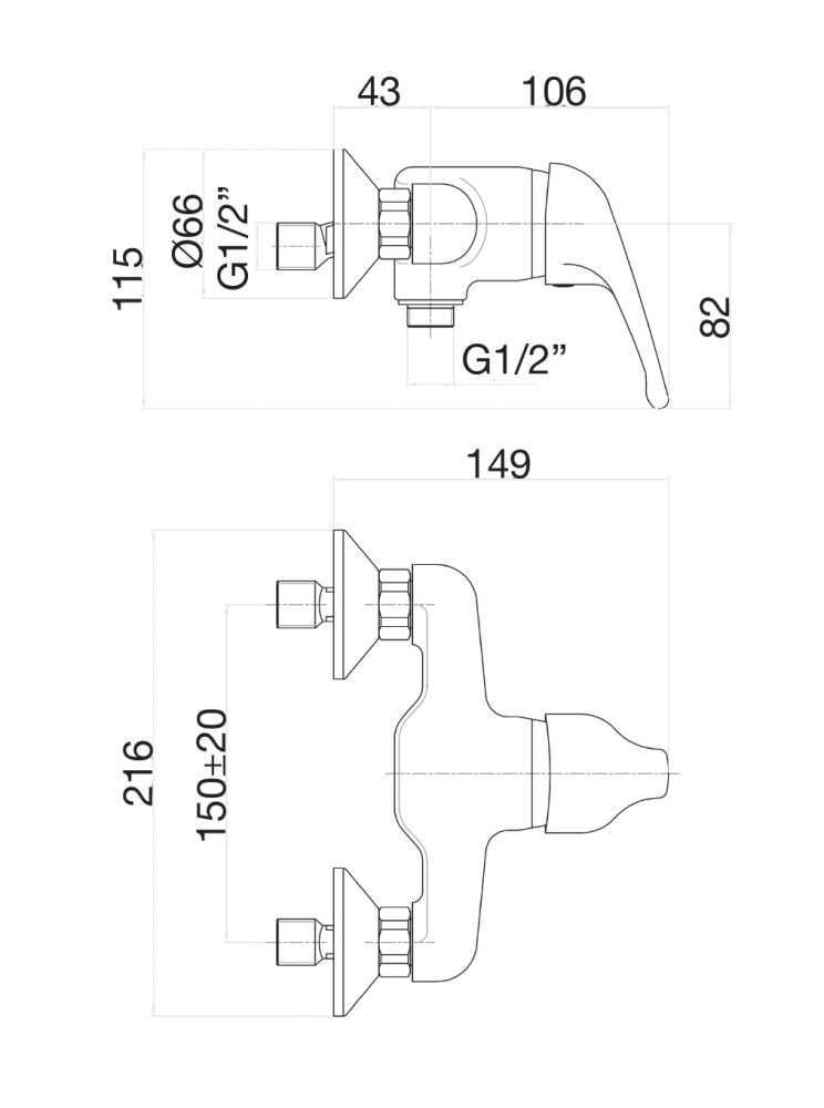 Смеситель для душа Fiore KING 39CR1230, хром, артикул 39CR1230