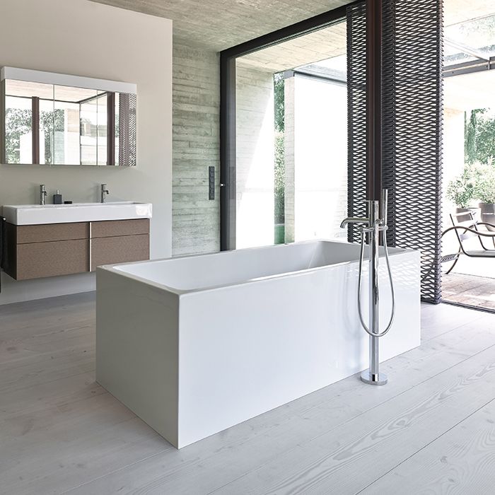 Duravit Vero Air Ванна 1800x800мм, приставной вариант, с бесшовной панелью и рамой, с 2 наклонами для спины, цвет белый