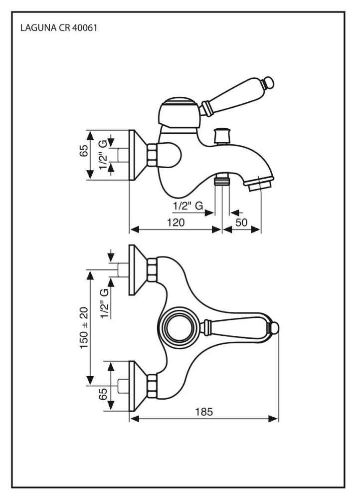 Emmevi Laguna, однорычажный смеситель для ванны (излив 17 см), без набора для душа, цвет золото, артикул 40061/OR